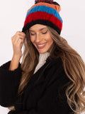 Charming Colorful Striped Winter Hat with Fluffy Pom-Pom