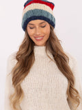 Colorful Striped Winter Hat with Fluffy Pompom - Cozy & Stylish