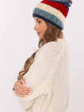 Colorful Striped Winter Hat with Fluffy Pompom - Cozy & Stylish