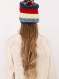 Colorful Striped Winter Hat with Fluffy Pompom - Cozy & Stylish