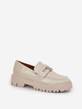 Chic Eco-Leather Women's Loafers with Teddy Bear Accent