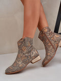 Elegant Eco Leather Boots with Zipper and Natural Insole