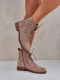 Elegant Faux Suede Flat-Heeled Ankle Boots for Women