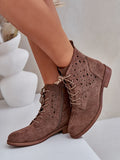 Elegant Eco-Suede Women's Flat-Heeled Ankle Boots