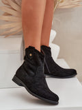 Elegant Eco Suede Boots with Lace Detail and Zipper Closure