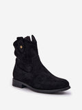 Elegant Eco Suede Boots with Lace Detail and Zipper Closure
