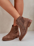 Stylish Eco Suede Women's Ankle Boots with Zipper Closure