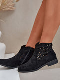 Elegant Eco Suede Women's Ankle Boots with Zipper Closure