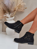 Elegant Eco Suede Women's Ankle Boots with Zipper Closure