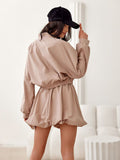 Stylish Zippered Bomber Jacket with Flap Pockets and Lining