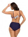 Elegant Two-Piece Swimsuit with Landscape Print Design