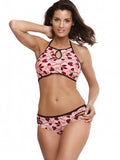 Ethno-Inspired Two-Piece Swimsuit with Push-Up Top