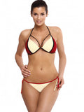 Vibrant Two-Piece Bikini Swimsuit with Decorative Straps