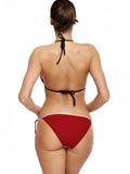 Vibrant Two-Piece Bikini Swimsuit with Decorative Straps