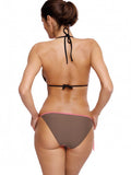 Colorful Two-Piece Bikini with Decorative Straps