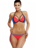 Vibrant Two-Piece Bikini with Decorative Straps
