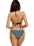 Colorful Two-Piece Bikini with Decorative Straps