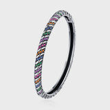 S925 Sterling Silver Geometric Colorful Tribal Elements Diamond Bracelet