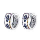 Sterling Silver 925 Ring Women's Luxury Small Group Full Diamond Wide Edition Earrings