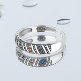 S925 Sterling Silver Fashion Personalized Color Diamond Thread Ring