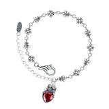 925 Sterling Silver Heavy Industry Crown Love Bracelet Retro Simple