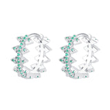 925 Sterling Silver Green Zircon Rivet Earrings