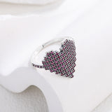 Small Number Of Ins Design Love Inlaid Diamond Personality Women's Ring Tail Ring