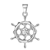 S925 Sterling Silver Necklace Steering Wheel Female Minority Design Pendant Ins Wind