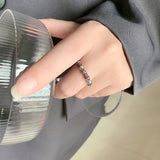 925 Silver Bamboo Knot Diamond Opening Ring For Women's High Level Luxury