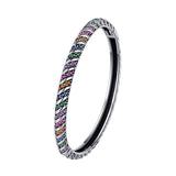 S925 Sterling Silver Geometric Colorful Tribal Elements Diamond Bracelet