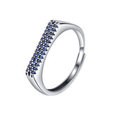 925 Sterling Silver Ring Women's Double Row Broken Diamond Ring